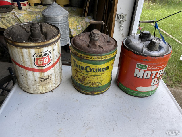 3- vintage oil cans